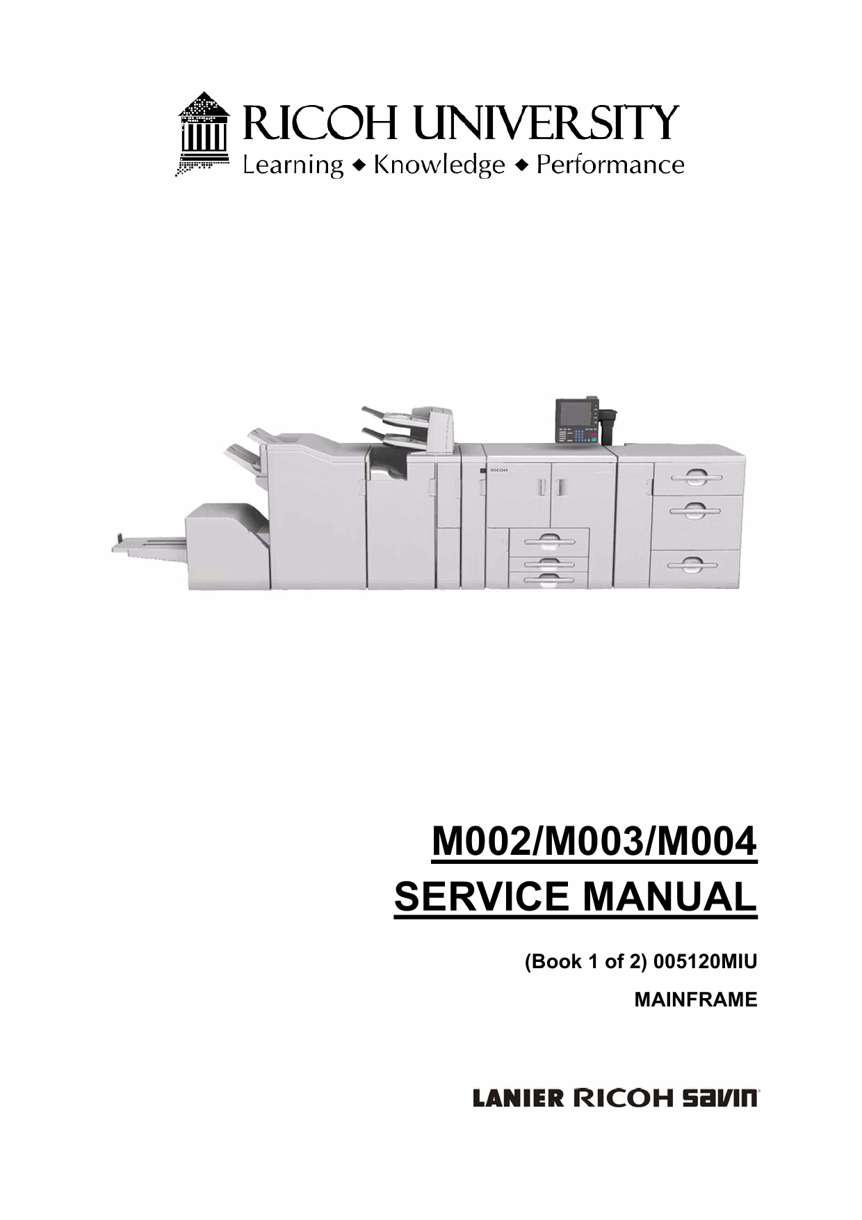 RICOH Aficio Pro-907 1107 1357 M002 M003 M004 Parts Service Manual-1